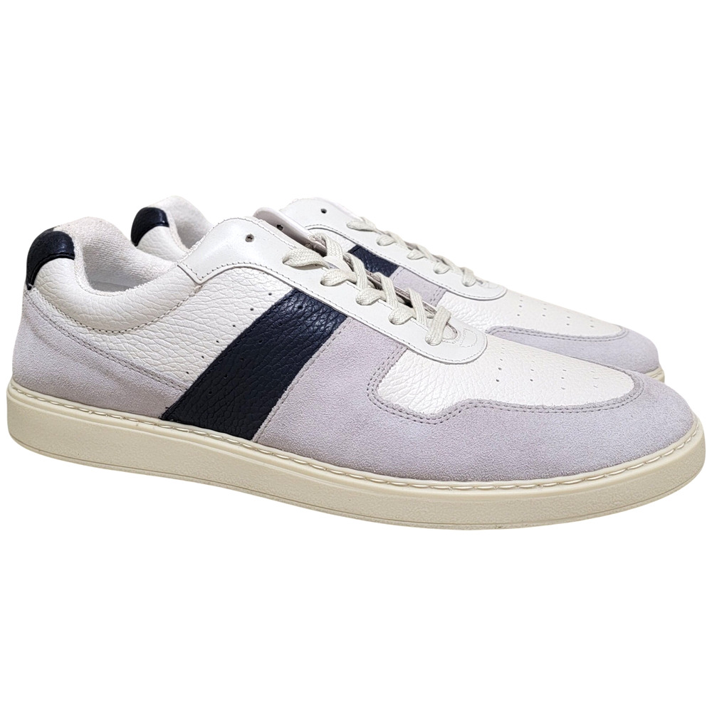 Steve Madden Men Earnest Low Top Fashion Sneakers Size US 13 White / Blue
